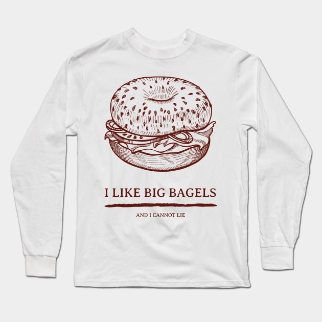 Big Bagel Appreciation Long Sleeve T-Shirt by Fresh Sizzle Designs